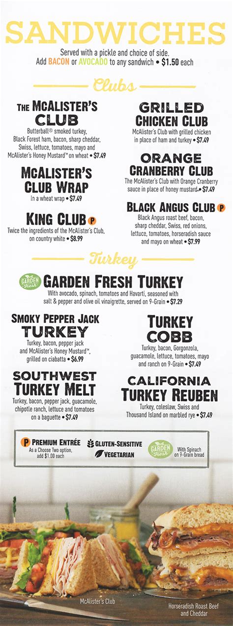 mcalister's mckinney|mcalister menu.